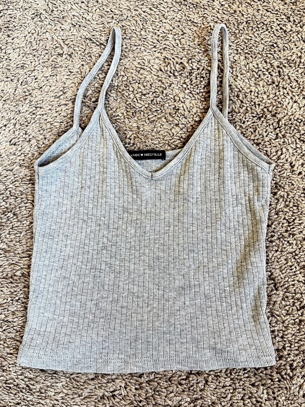 Brandy Melville Ribbed Tank Top Gray